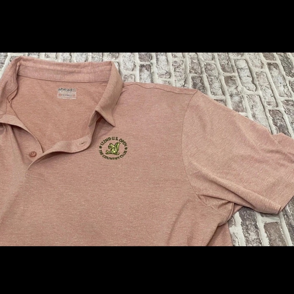 AHEAD Us Open‎ Oakmont PGA Golf Polo Performance XXL Stretchy Heathered Red Golf